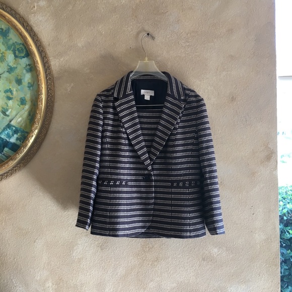 LOFT Jackets & Blazers - Loft suit jacket skirt set tan navy stripped
